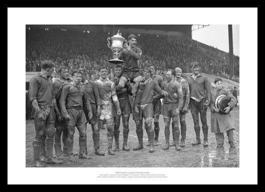 Warrington 1955 Rugby League Challenge Cup Final Photo Memorabilia