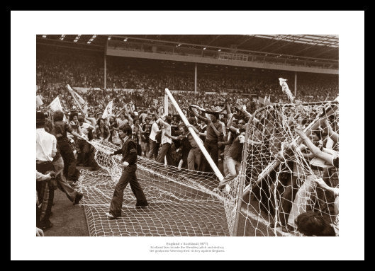 Scotland Fans at Wembley 1977 Fans Pitch Invasion Photo Memorabilia