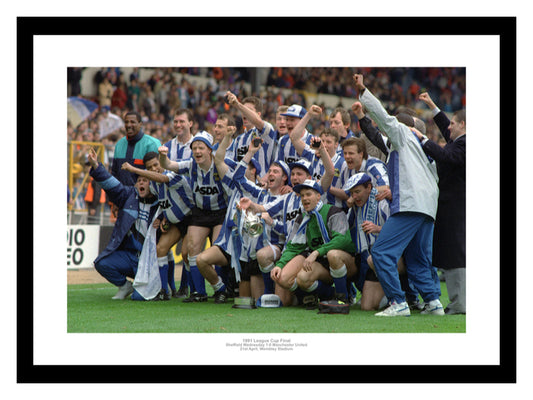 Sheffield Wednesday 1991 League Cup Final Team Photo Memorabilia