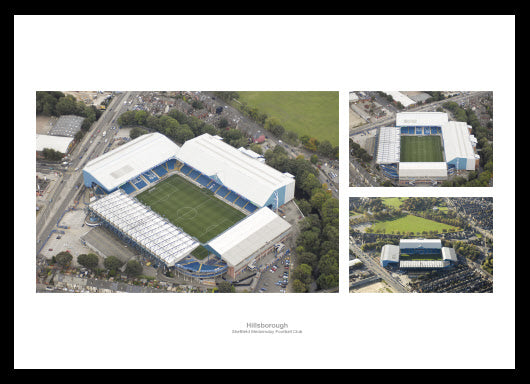 Sheffield Wednesday Hillsborough Stadium Aerial Photo Memorabilia