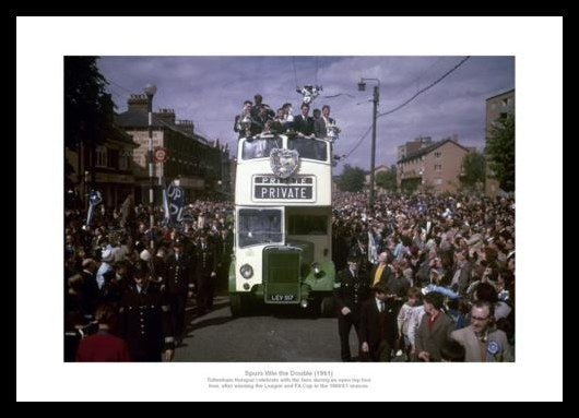 Tottenham Hotspur 1961 Double Open Top Bus Photo Memorabilia