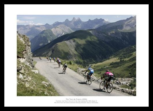 Tour de France Alps Descent Cycling Photo Memorabilia