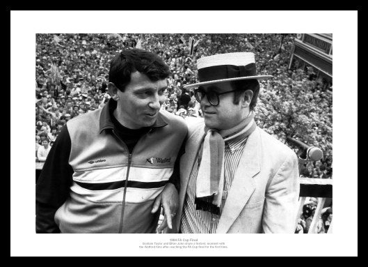 Watford FC 1984 FA Cup Graham Taylor & Elton John Photo Memorabilia