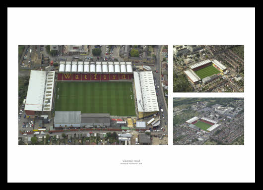 Watford FC Vicarage Road Aerial Views Photo Memorabilia