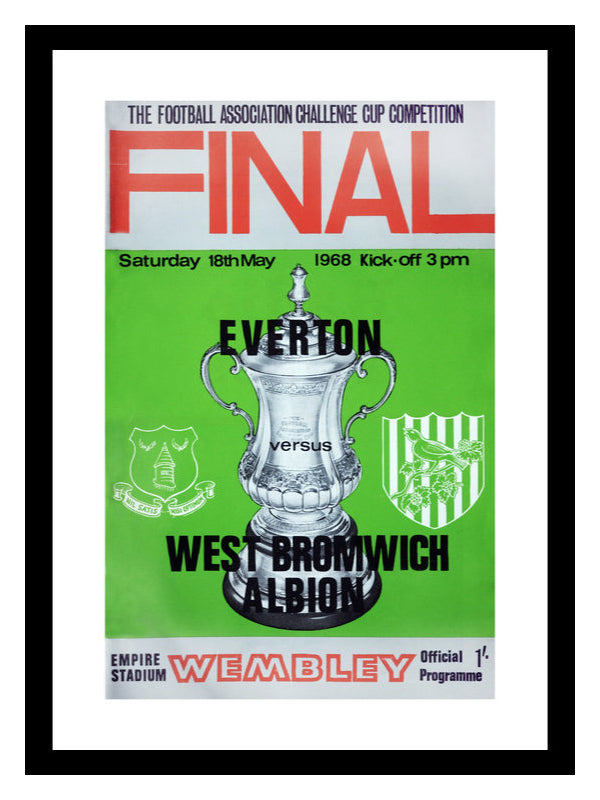 West Bromwich Albion 1968 FA Cup Final Programme Cover Print Memorabilia