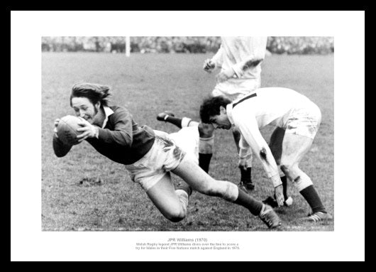 JPR Williams 1970 Five Nations Wales Rugby Photo Memorabilia