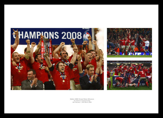 Wales Rugby 2008 Grand Slam Photo Memorabilia